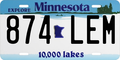 MN license plate 874LEM