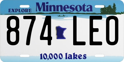MN license plate 874LEO
