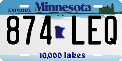 MN license plate 874LEQ