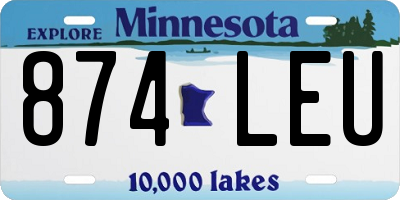 MN license plate 874LEU