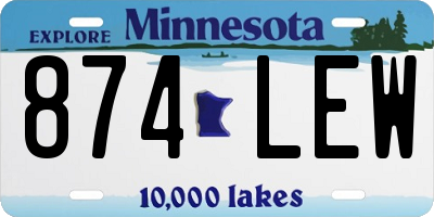 MN license plate 874LEW