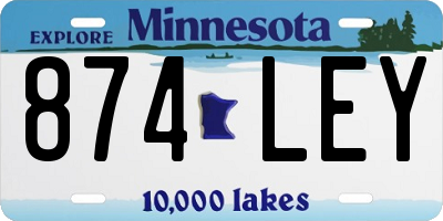 MN license plate 874LEY