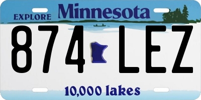MN license plate 874LEZ