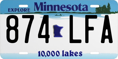 MN license plate 874LFA