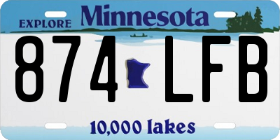 MN license plate 874LFB