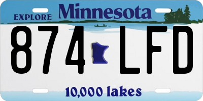 MN license plate 874LFD