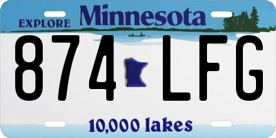 MN license plate 874LFG