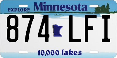 MN license plate 874LFI
