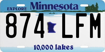 MN license plate 874LFM
