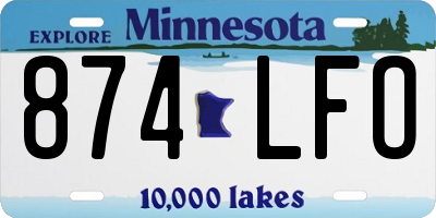 MN license plate 874LFO