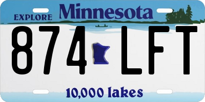MN license plate 874LFT