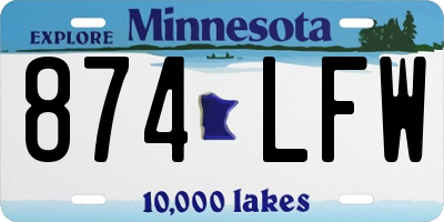 MN license plate 874LFW