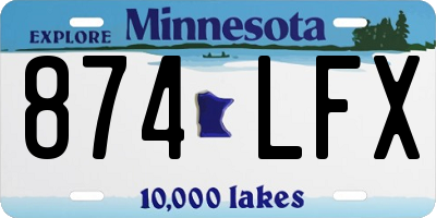 MN license plate 874LFX