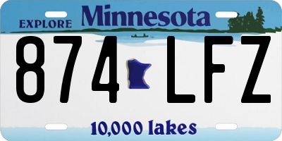 MN license plate 874LFZ