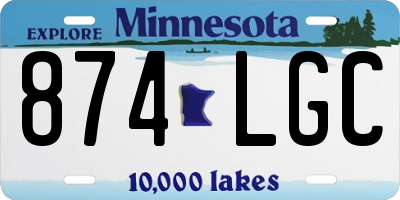 MN license plate 874LGC