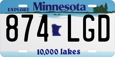 MN license plate 874LGD