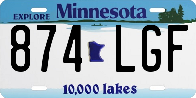 MN license plate 874LGF