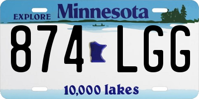 MN license plate 874LGG