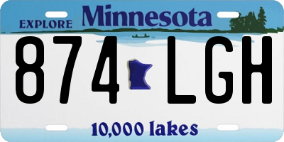 MN license plate 874LGH