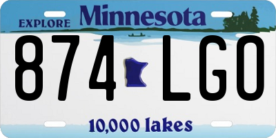 MN license plate 874LGO