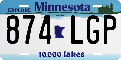 MN license plate 874LGP