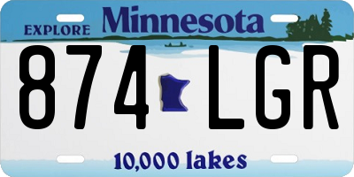 MN license plate 874LGR