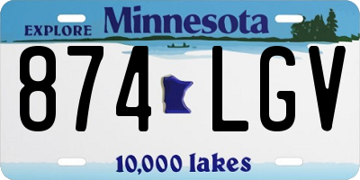 MN license plate 874LGV