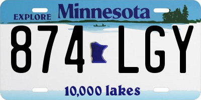 MN license plate 874LGY