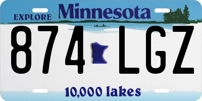 MN license plate 874LGZ