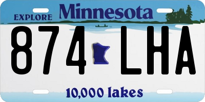 MN license plate 874LHA