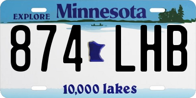 MN license plate 874LHB
