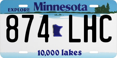 MN license plate 874LHC