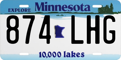 MN license plate 874LHG