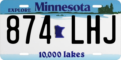 MN license plate 874LHJ