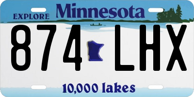 MN license plate 874LHX
