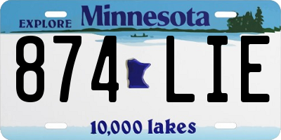 MN license plate 874LIE