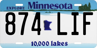 MN license plate 874LIF