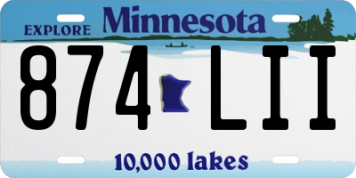 MN license plate 874LII
