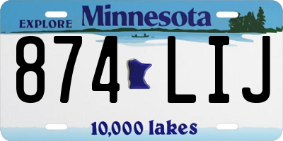 MN license plate 874LIJ