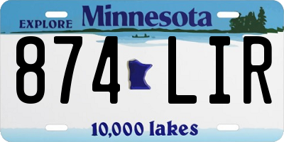 MN license plate 874LIR
