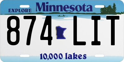 MN license plate 874LIT
