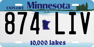 MN license plate 874LIV
