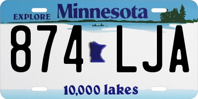 MN license plate 874LJA