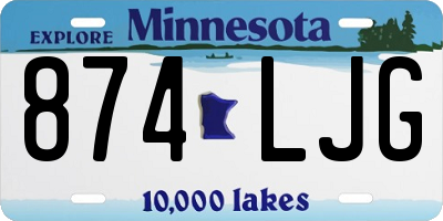 MN license plate 874LJG