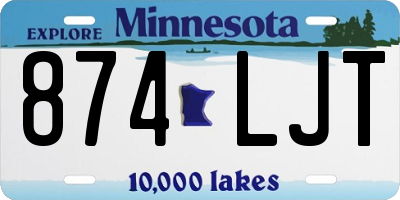 MN license plate 874LJT