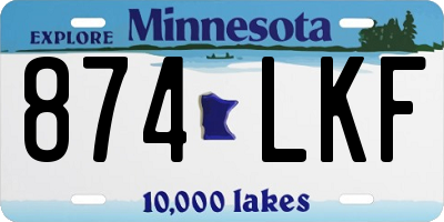 MN license plate 874LKF
