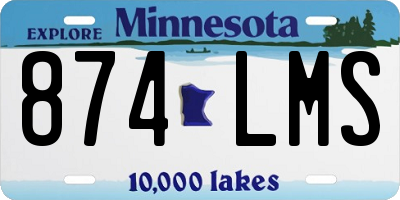 MN license plate 874LMS