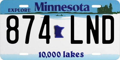 MN license plate 874LND