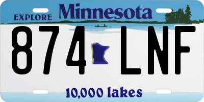 MN license plate 874LNF