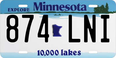 MN license plate 874LNI